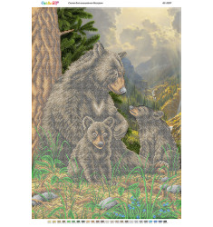 Семья медведей в лесу (част.  выш.) ([БС 2097])