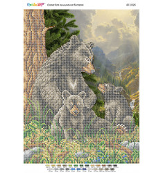 Семья медведей в лесу  (част.выш.) ([БС 3326])