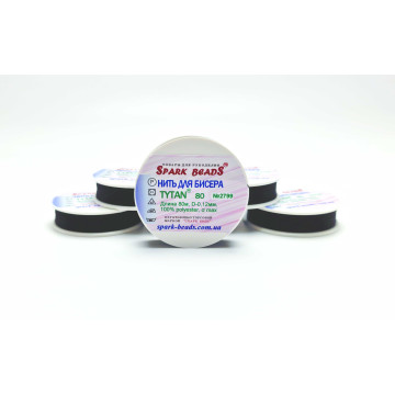 Нитка чорна 80 м ([SPARK BEADS TYTAN 80Ч])